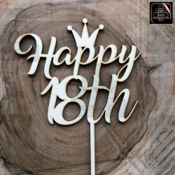 Topper "Happy 18th" korona