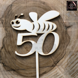 Topper "50" pszczoła