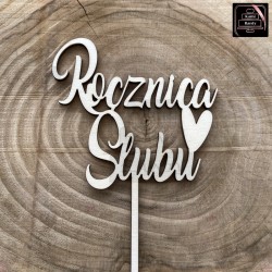 Topper "Rocznica Ślubu" serce