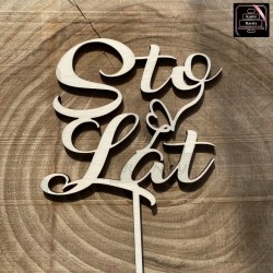 Topper "Sto Lat" serce,...