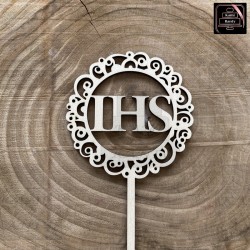 Topper "IHS" koło, ornament