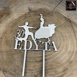 Topper "Edyta 30"imię +cyfra