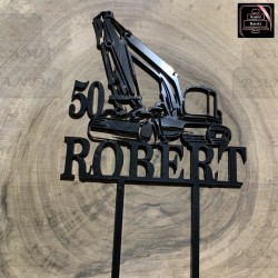 Topper imię+cyfra,koparka